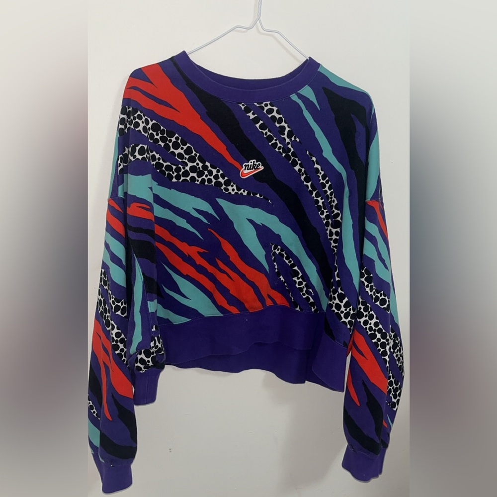 Nike Purple and Black Animal Print Sweatshirt